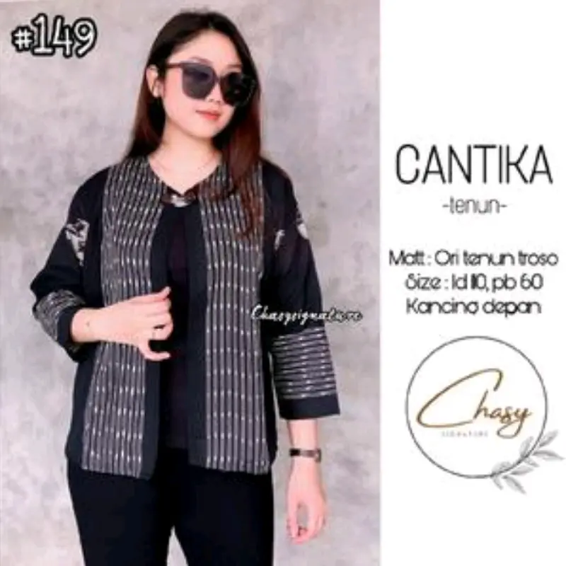 CANTIKA OUTER , OUTER TENUN WANITA , OUTER CROP MODERN 4