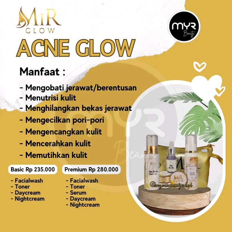 MIRGLOW SKINCARE BASIC BY MIU BEAUTY skincare etalase khusus jerawat meradang jerawat ringan berentusan dan bekas jerawat FREE GIFT SPESIAL RANDOM Berjerawat Bruntusan Wajah Wanita 1