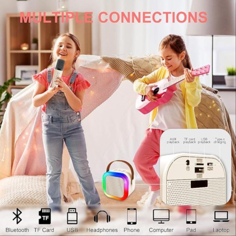 Rechargeable Wireless Speaker, 1 Count Karaoke Speaker with Microphone, Multi-functional Bluetooth-compatible Speaker for Home Party, Best Gifts for Men 4