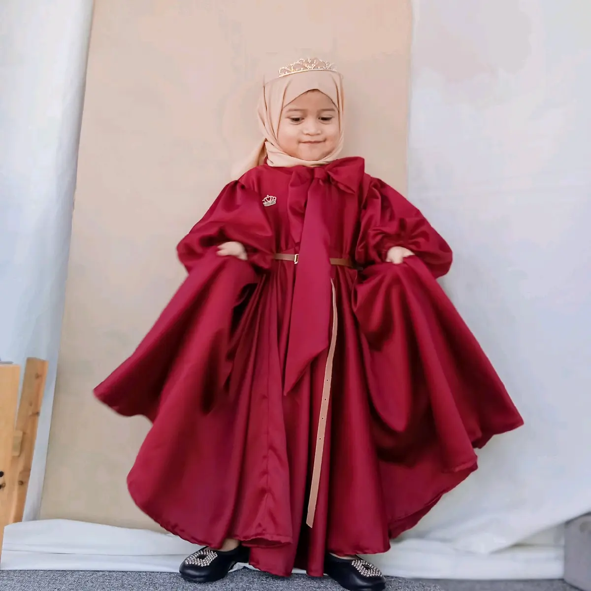 Ambrela Gamis Anak REAL PICT Gamis Satin Velvet anak Muslim Dress Pesta Mewah Cantik Gaun Silk Kondangan Nyaman Lembut gamis anak bahan silk
