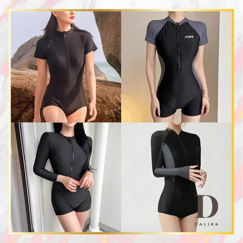 Baju Renang Swimsuit Rashguard Diving Muslimah Lengan Pendek/Panjang Beachwear Kolam Renang Wanita