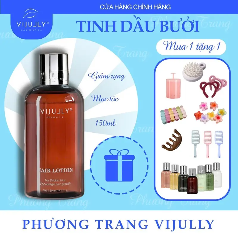 (TẶNG KÈM QUÀ) Xịt Tinh Dầu Bưởi Vi Jully Giúp Mọc Tóc CHAI LỚN 150 Ml. Dùng cho cả nam và nữ.