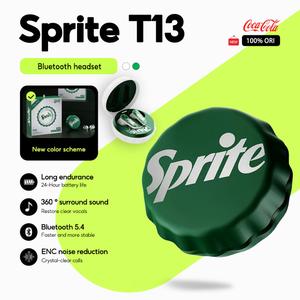 Coca-Cola và Sprite T13 Tai nghe nhét tai nghe Tai nghe Bluetooth không dây, Kiểu bán trong tai, Thích hợp cho thể thao và chơi game, với ENC, Giảm tiếng ồn khi gọi
