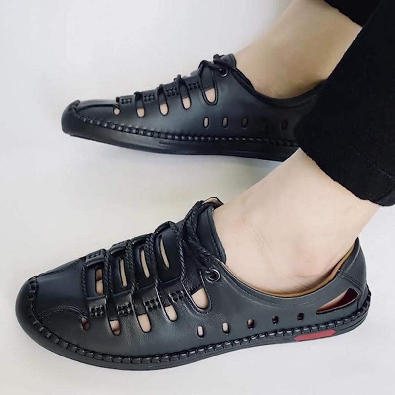 Giày Rọ Nam - Dép Rọ Da Bò Mềm, Đế Khâu Bảo Hành 12 Tháng, Mã RO-01