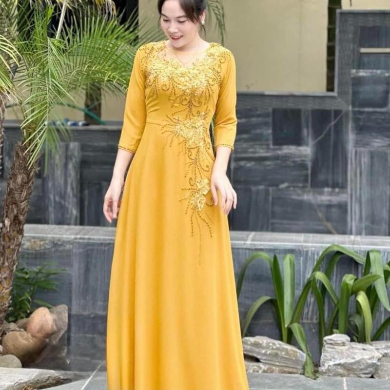  Áo Dài Đầm Dạ Hội Bên Ngoài Tà Áo Dài Bên Trong Tà Quây Váy  không cần mua thêm quần   