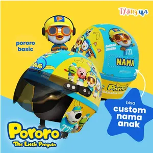 HELM ANAK CUSTOM NAMA LUCU LAKI LAKI PEREMPUAN 1 2 3 4 5 TAHUN BANYAK KARAKTER PORORO HELLO KITTY FROZEN SPIDERMAN BOBOIBOY MIXUE TAYO