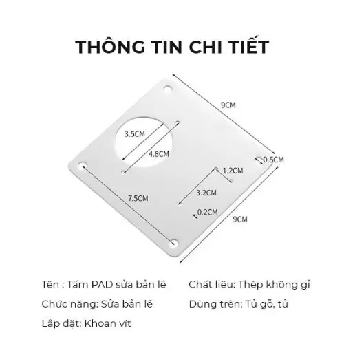Combo Tấm vá sửa chữa bản lề, cửa tủ - TẶNG kèm vít 2