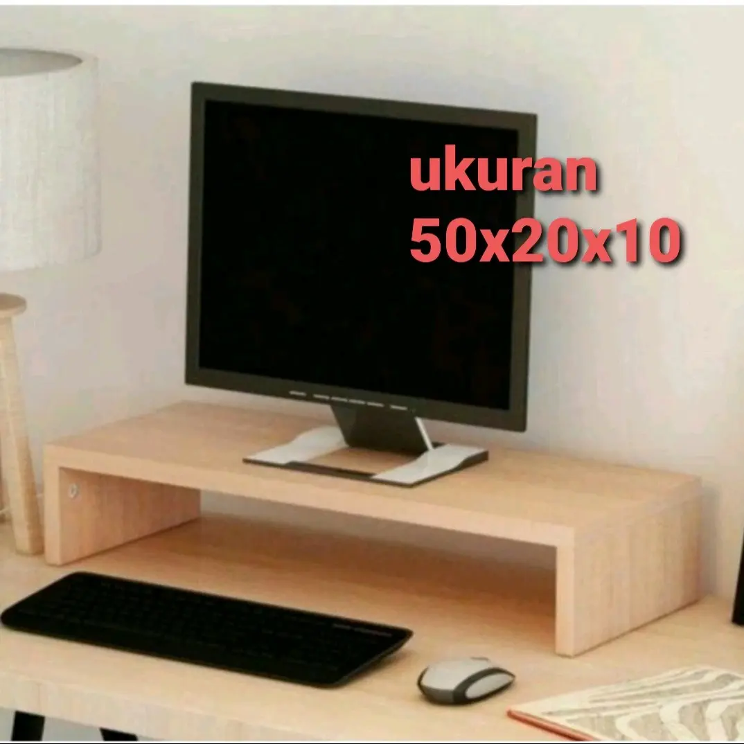 stand monitor // dudukan monitor kayu mahoni stand Computer Laptop