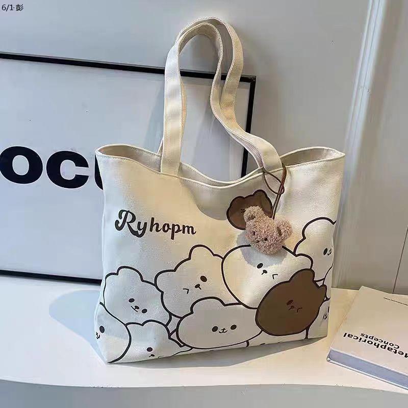 Túi Vải Tote, Di Chuyển Phong Cách Hoạt Hình Nhật Bản, Dung Lượng Lớn, Thích Hợp Cho Học Sinh, Ins Vai, Dễ Phối Đồ, Thích Hợp Cho Lớp Học, Chất Liệu Vải Bố, Túi Tote 4