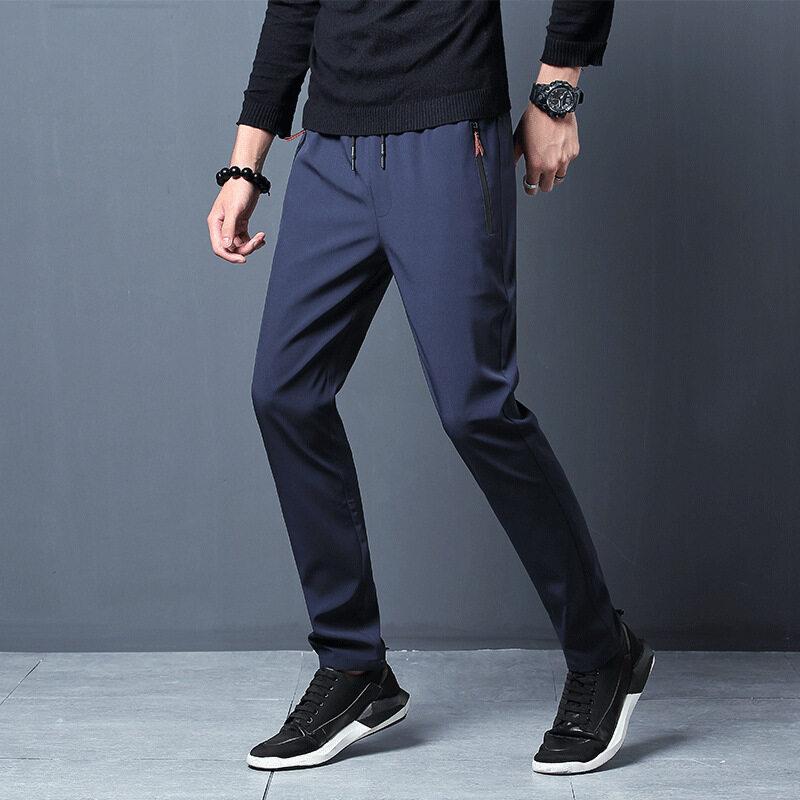 Product Introduction of Men's casual pants men's sports pants stretch quick-drying trousers straight pants loose trousers Menswear Lingerie Beige Plain 8