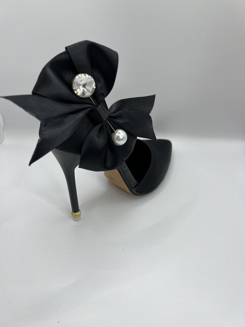 Product Introduction of N53 Giày cao gót gắn nơ lụa xoàn chéo , gót ngọc cao 9cm Shoes Nữ ( lùi 1sz ) 16