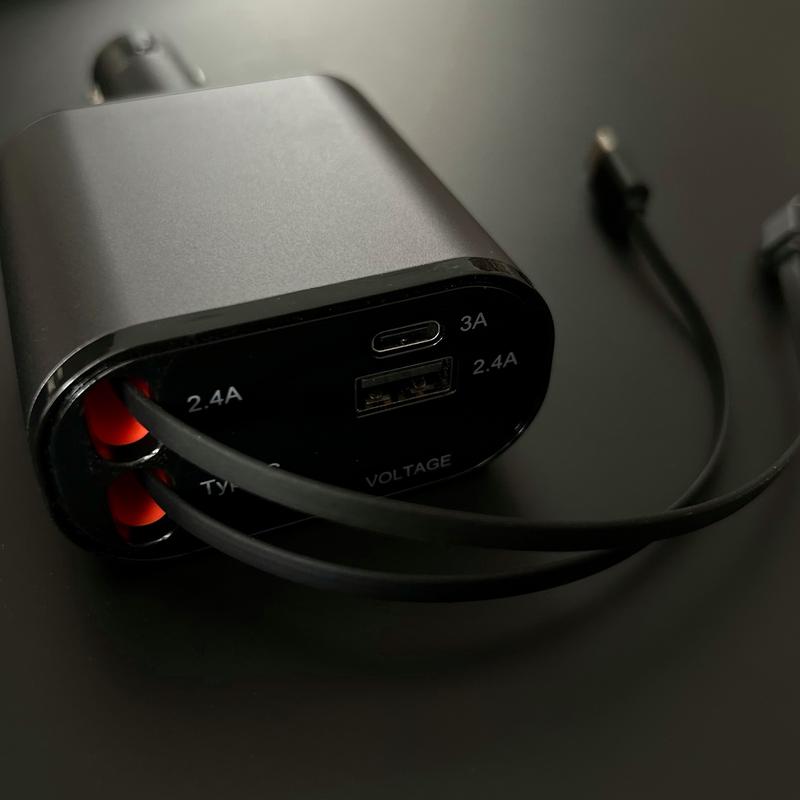 Volza Retractable Charger (4in1) Kabel Fast Charging Cable Adaptor Aluminium Panjang iphone 1