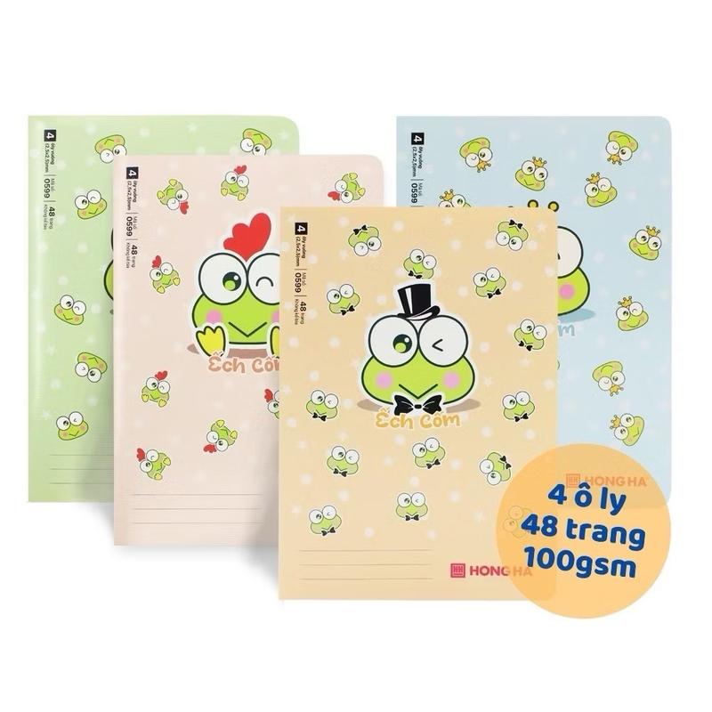  ￼ MẪU MỚI 2024  Combo 10 Vở 4 ô ly Hồng Hà 48 trang School ẾCH CỐM 0599 - Giấy trắng tự nhiên chống lóa mỏi mắt 