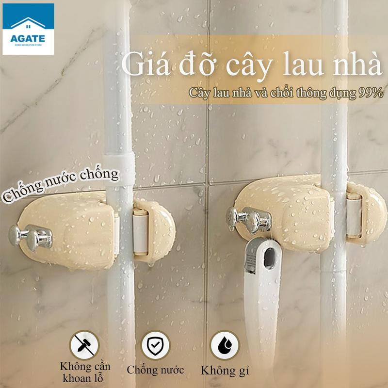 Giá Treo Chổi Và Cây Lau Nhà, Treo Tường, Có Móc Siêu Chắc Chắn, Chất Lượng Cao, Đa Năng, Móc Treo Tường 0