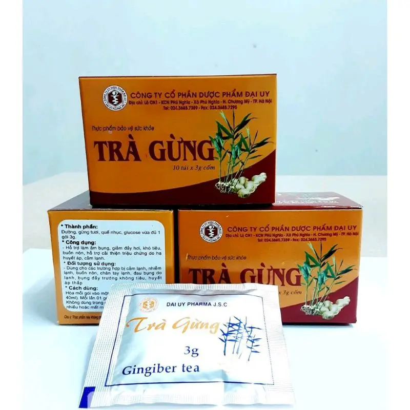 Combo 10 hộp Trà Gừng giúp làm ấm cơ thể hộp 10 gói