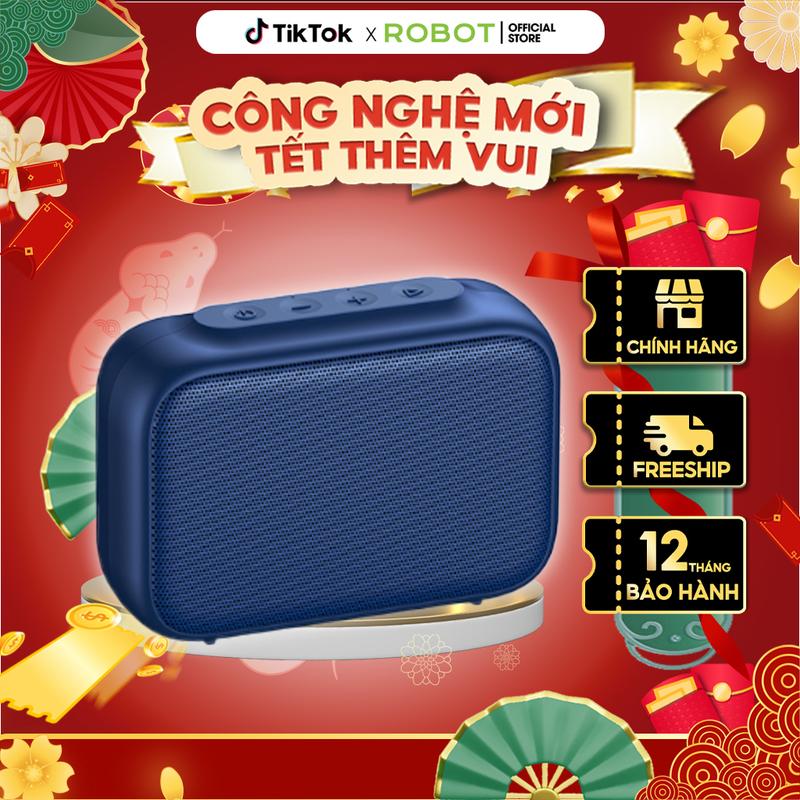 [BH 1 năm] Loa Bluetooth Mini 5.0 ROBOT RB100 Công Suất 5W - Pin Lâu, Hỗ Trợ Nghe Nhạc Bằng Thẻ Nhớ TF & USB Củ Loa