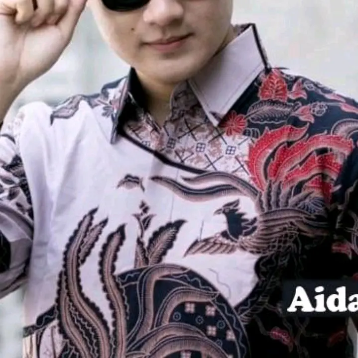 KEMEJA BATIK MOTIF BEDAK ABU MOCCA  Lapis Furing Halus Estetik Katun Nyaman 1