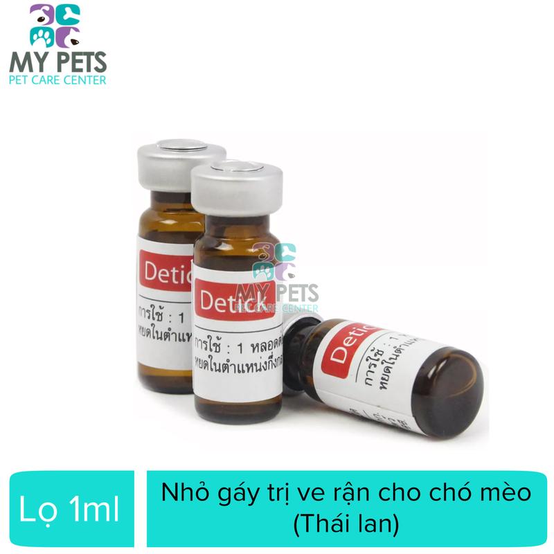  Detick thuốc nhỏ gáy trị ve rận bọ chét cho chó mèo  thái lan  - 1 lọ 