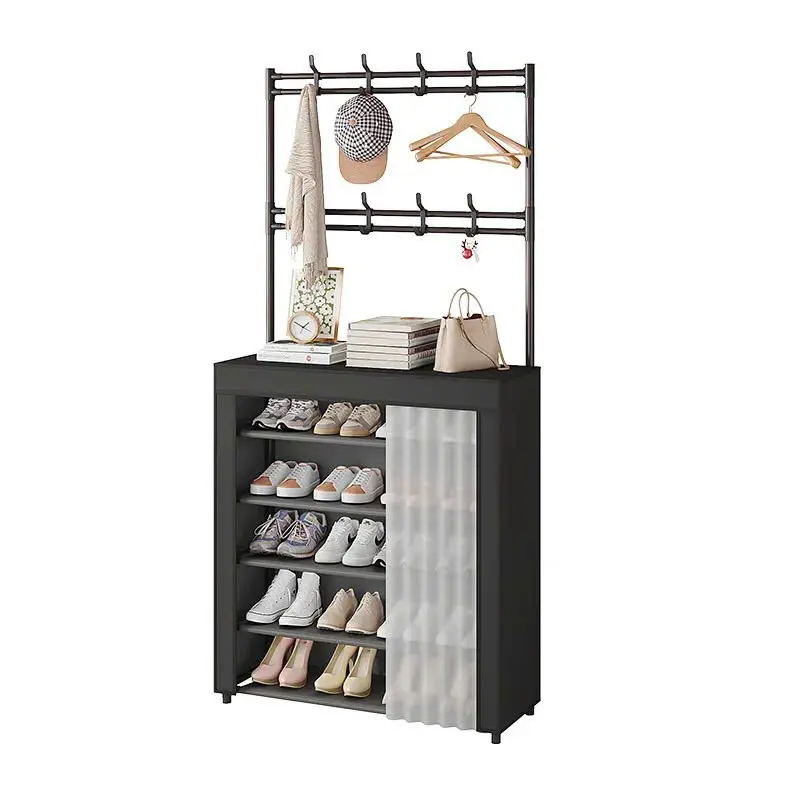 Kệ Để Giày Dép 6 Tầng Đa Năng Ykahouse Khung Kim Loại Kèm Rèm Chống Bụi Bẩn - Kitchen rak  ji ke  dung kedung  giay kệ  để kệ  6 treo  đồ Lắp Ráp kệ  để kệ  để kệ  để kệ  hàng kệ  sắt 2