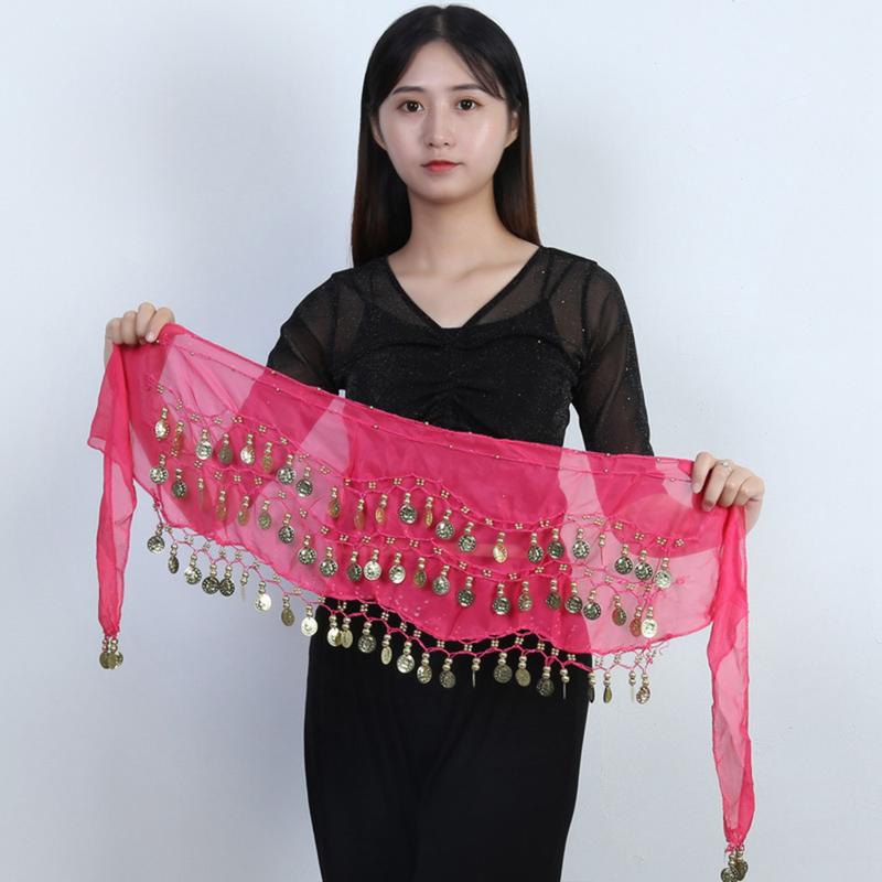 Product Introduction of Belly Dance Sequins Chiffon Skirt Costumes Shiny Tassel Waist Chain Scarf Skirt Costume For Yoga Belly Dancing 31