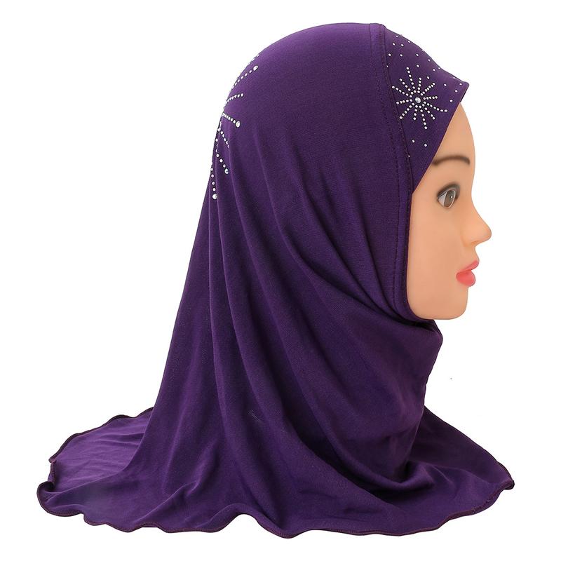 2-7 Years Old Girl Crystal Hemp Sun Diamond Tam-O'-Shanter| Detachable Gauze Cap + Three-Piece Design| Kindergarten Daily Wear and Match| Eid Trendy Child Essential selendang  bahu sulam  shawl sahara  shawl selendang 4