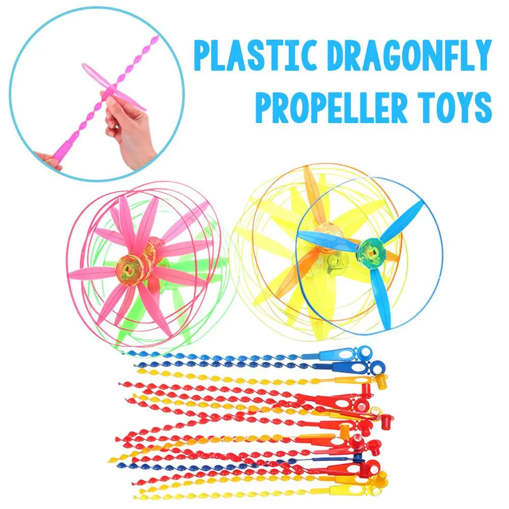 Bamboo Dragonfly Propeller Novelty Plastic Toys Dragonfly Flying Spinning Toys For Kids