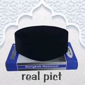 Peci Hitam Anak Laki Laki Dewasa Songkok Nasional KopiahBuludru Tebal