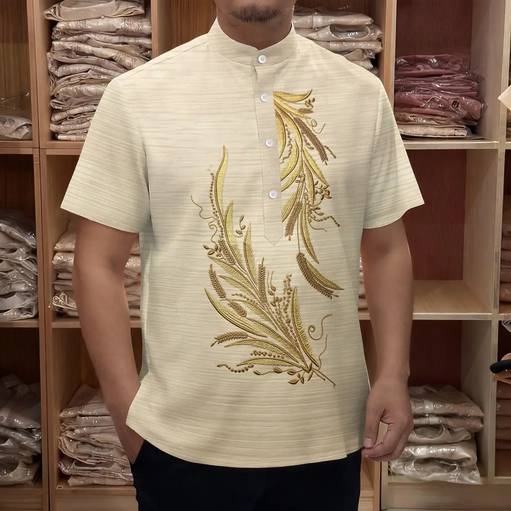 Filipino Ethnic Tribal Art 3D Sublimation Print Men's Stand Collar ...