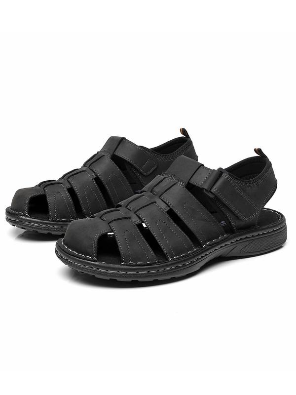 Men's Fashionable Plain Color Sandals, Casual Comfortable Breathable Sandals for Outdoor Beach, Male All-match Round Toe Sandals for Daily Wear, Walking Shoes 3