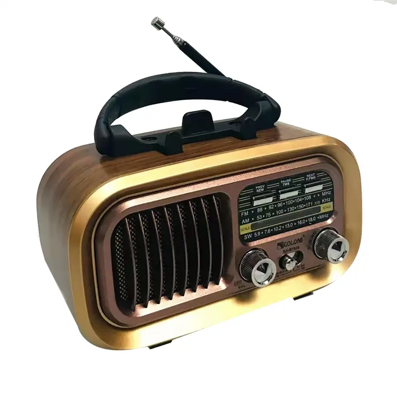Penerima Radio Mudah Alih, Gaya Retro FM / AM / SW, Jalur Penuh, Pembesar Suara Bluetooth Tanpa Wayar, Pemain MP3, Sokongan Kad USB / TF Audio Putih Amplifier