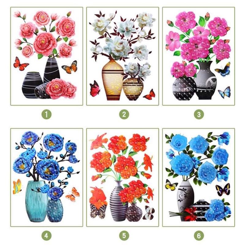 Combo 6 bình hoa 3D khác màu