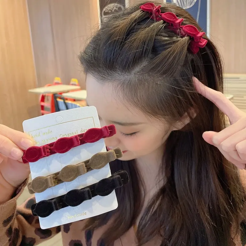Easy Use Braided Hair Clip Holder Korean Forehead Hairpin Headwear Hair Accessory for Girls