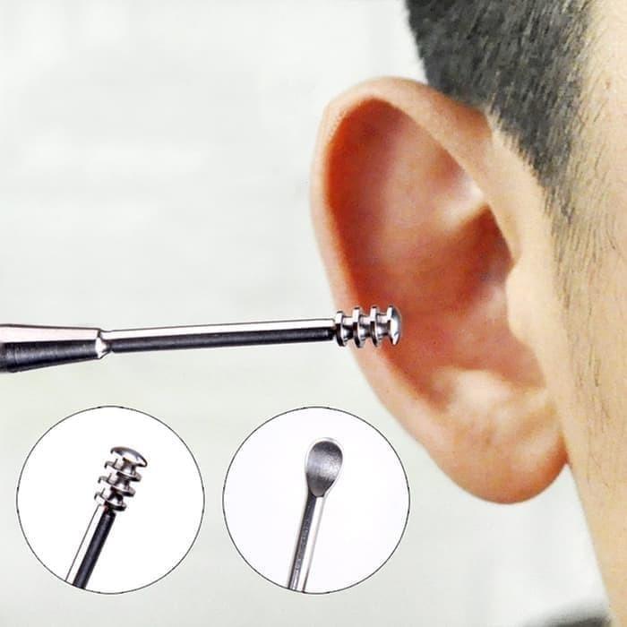 Korek Kuping 5 in 1 alat pembersih telinga Dewasa membersihkan kotoran ear cleaner anti karat aman 5
