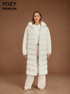 YOZY Women's Solid Zip Up Hooded Winter Coat, Casual Long Sleeve Pocket Design Outerwear for Fall & Winter, Women's Clothing for Daily Wear