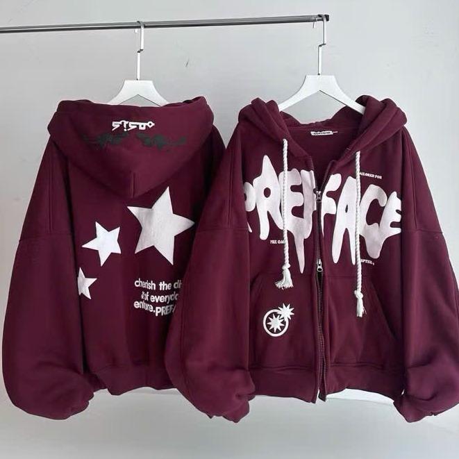 Áo khoác Nỉ Hoodies Nam Nữ Dây Kéo 2 đầu Nón To Form Rộng, Túi Trong Thời Trang Unisex