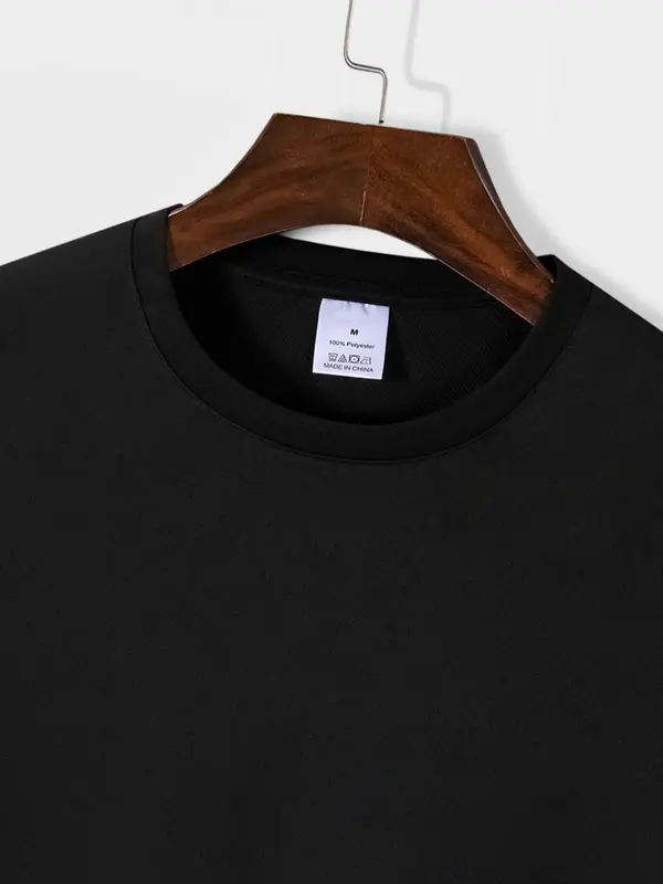 Men's Solid Color Round Neck Tee, Regular Fit Casual Rew Neck Short Sleeve T-shirt, Menswear, Summer Tees for Men, Summer Clothing 2