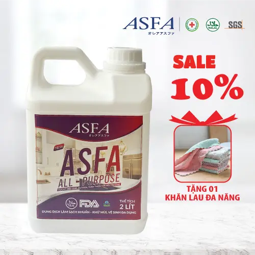 Dung Dịch Làm Sạch Khuẩn, Khử Mùi, Vệ Sinh Đa Năng - ASFA All Purpose (Can 2 Lít)