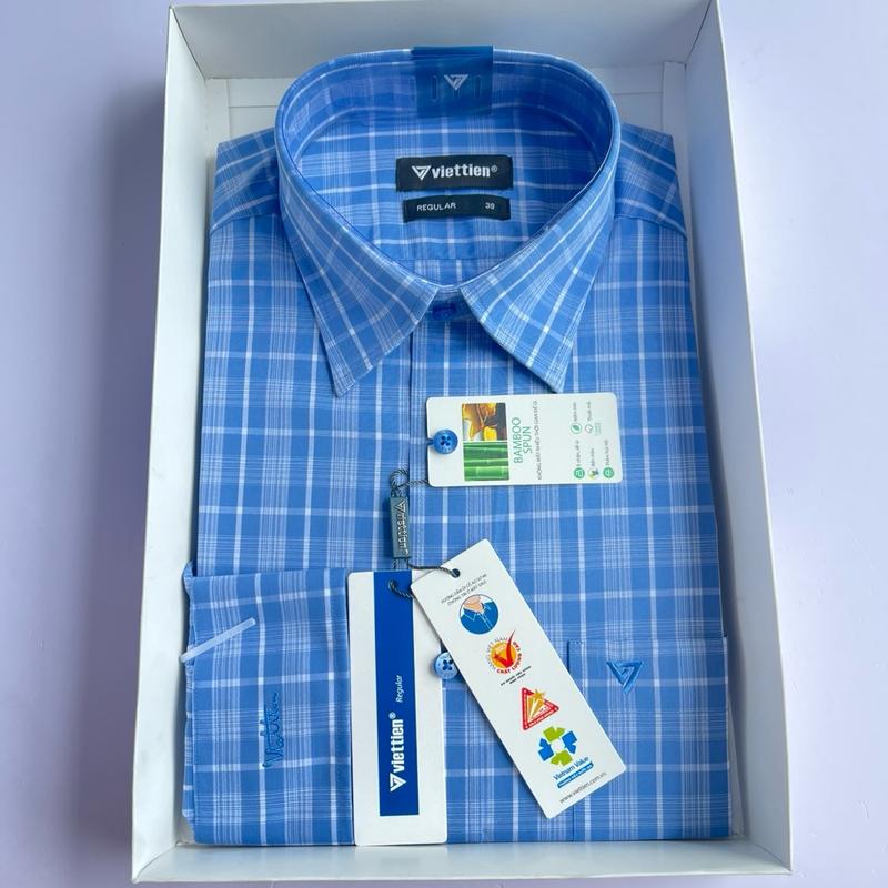 Áo sơ mi nam việt tiến dài tay phom regular 2256