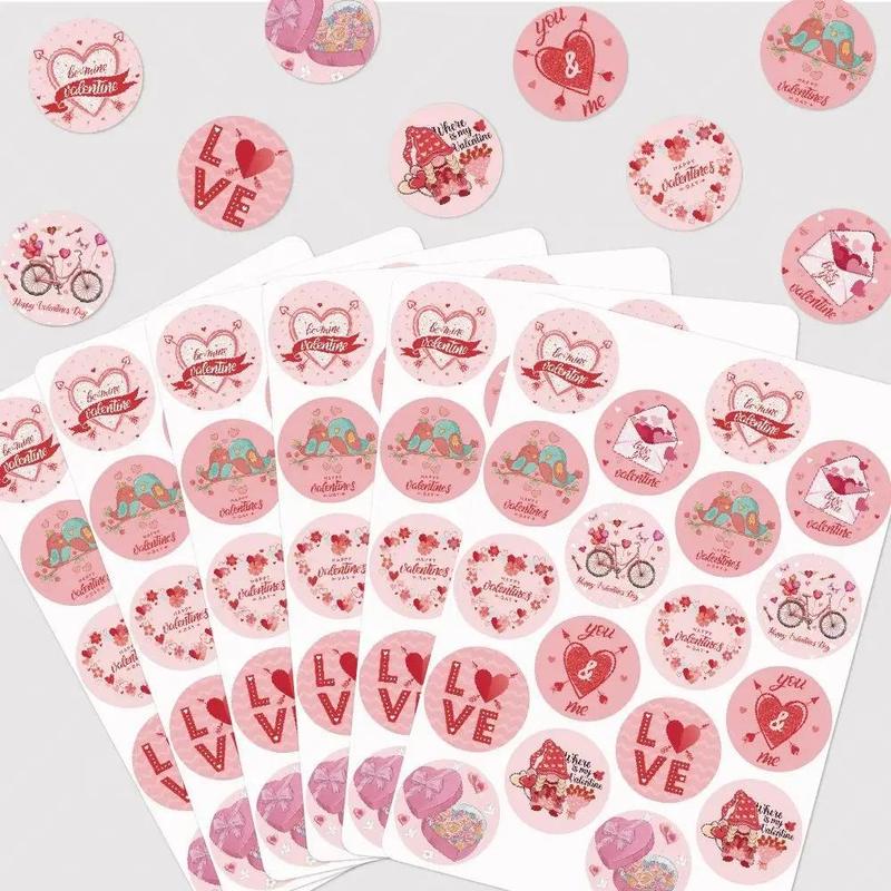 Romantic Valentine's Day Gift Box Decoration Pink Love Stickers ...