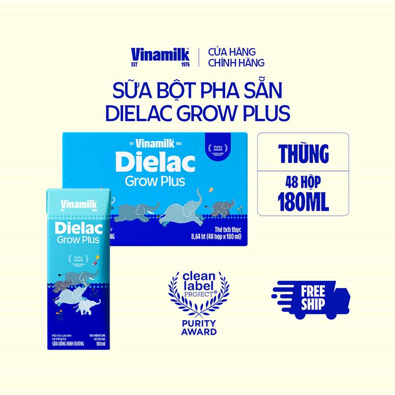 Thùng 48 hộp 180ml Sữa Non Vinamilk Dielac Grow Plus (Sữa Uống Dinh Dưỡng)