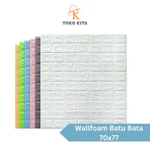 Wallpaper Dinding 3D Foam Motif Bata Dekorasi Dinding Kamar Ukuran 70 x 77CM