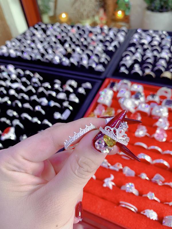 Nhẫn vương miện bạc ta cho nữ HHj BẠC ĐẸP HẢI HẠNH