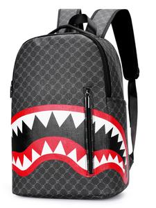 Mochila con Patrón de Tiburón, Mochila Casual de Gran Capacidad para Hombres, Mochila de Estilo Empresarial para Viajes Diarios