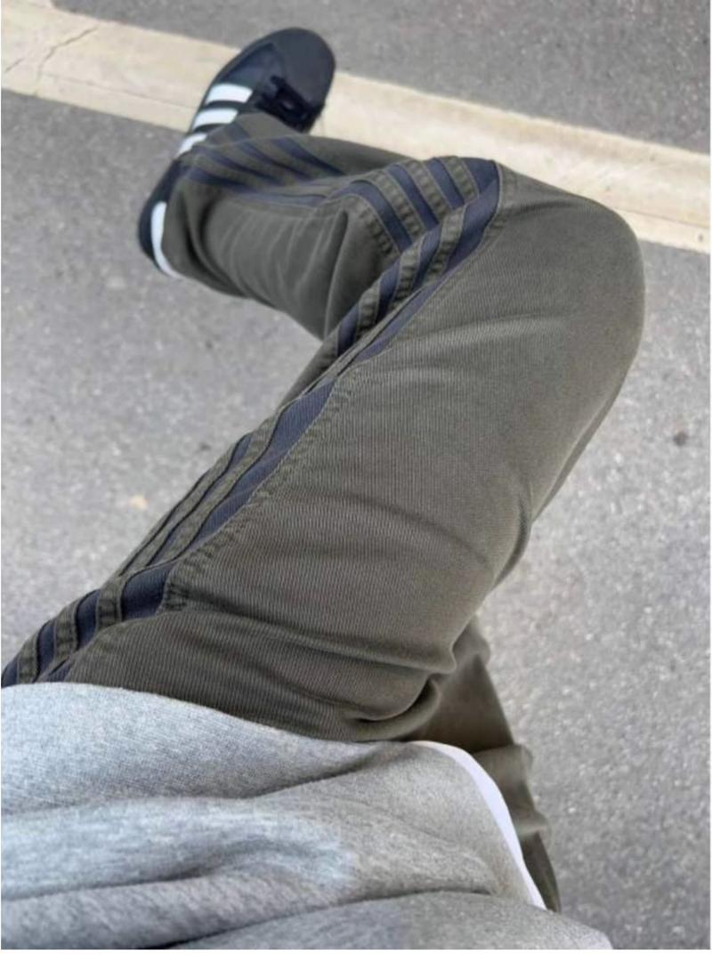Product Introduction of Men's American Streetwear Striped Pants 2024 - Summer Casual Cargo Joggers with 3 Stripes, Loose Fit Straight Leg Trousers |   Trendy Fashion 6