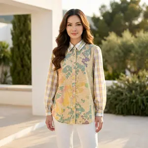 Tendblank Fashion new temperament print thin sunscreen shirt women loose slim this year's popular shirt