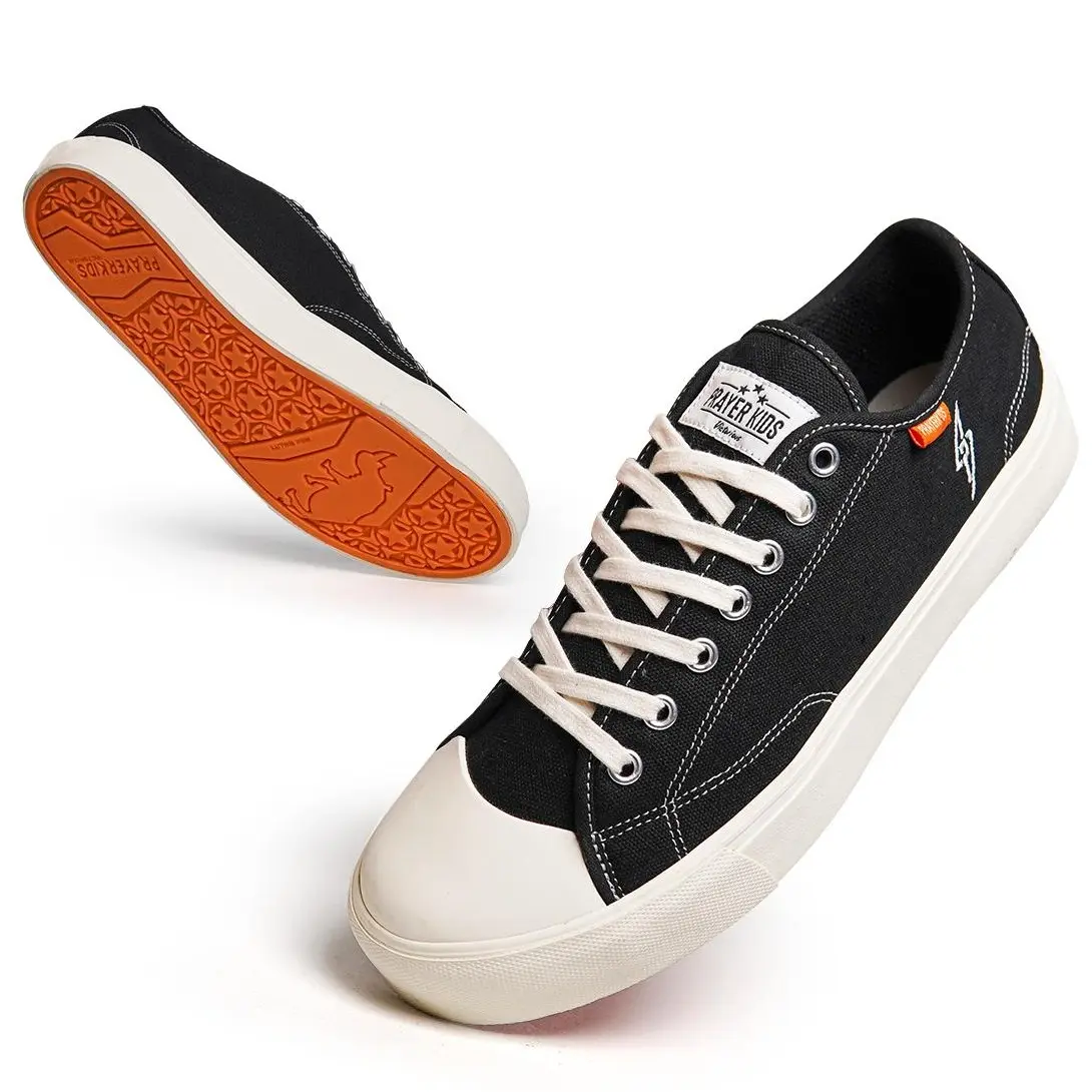 Prayer kids - Sepatu Unisex Series Retro OX Black White - Sepatu Sneakers Pria Wanita Casual Shoes Snekers Fashion sepatu  full