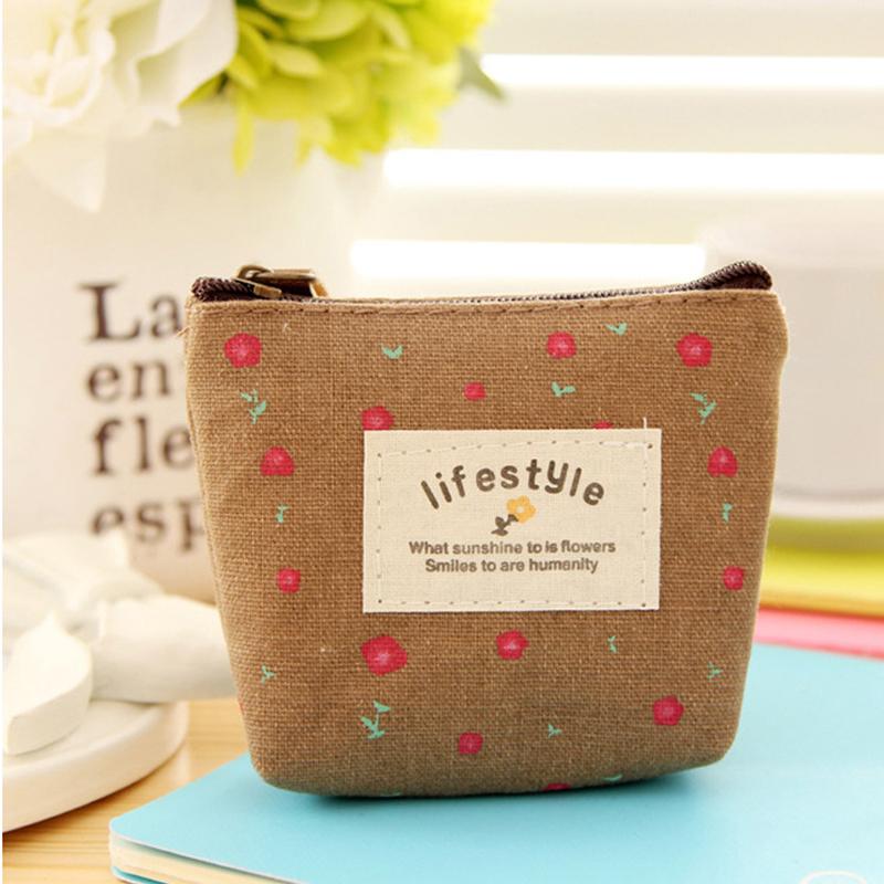 Product Introduction of 3PCS Small Fresh Fragmented Flowers Wallet Canvas Coin Purse Lady Girls Earphone Coin Key Money Storage Bag Zipper Pouch Card Holder 28