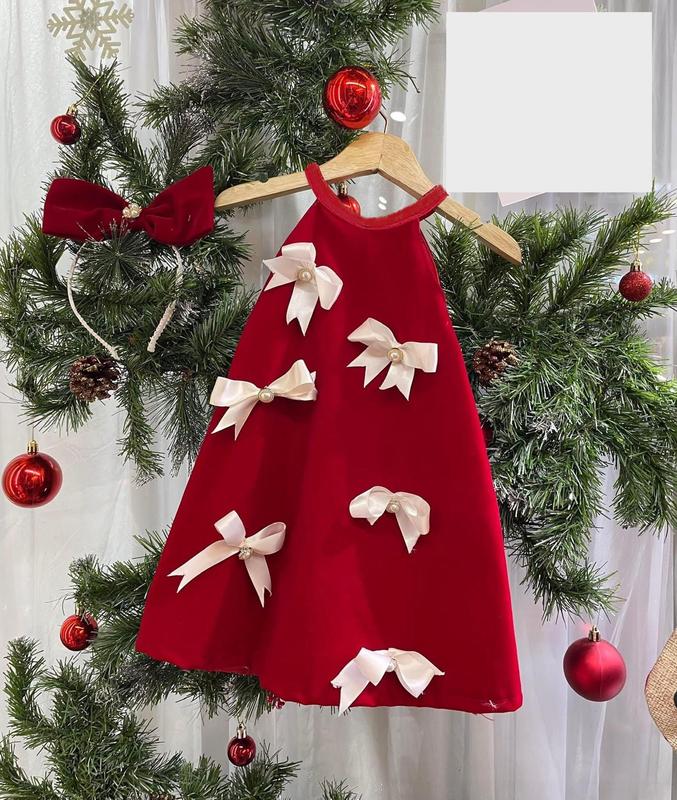 Váy Yếm NHUNG Đôi Cho Mẹ và Bé (Có Bán Rời) Tặng Kèm Nơ Cài (NƠ VÀNG) Nữ Women Top Kem Áo Voi