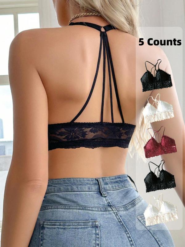 Women's Lace Wireless Push Up Seamless Bra, Elegant Comfortable Breathable Adjustable Strap Bralette Lingerie Top, Lingerie for Women, Women's Lingerie for All Seasons 7