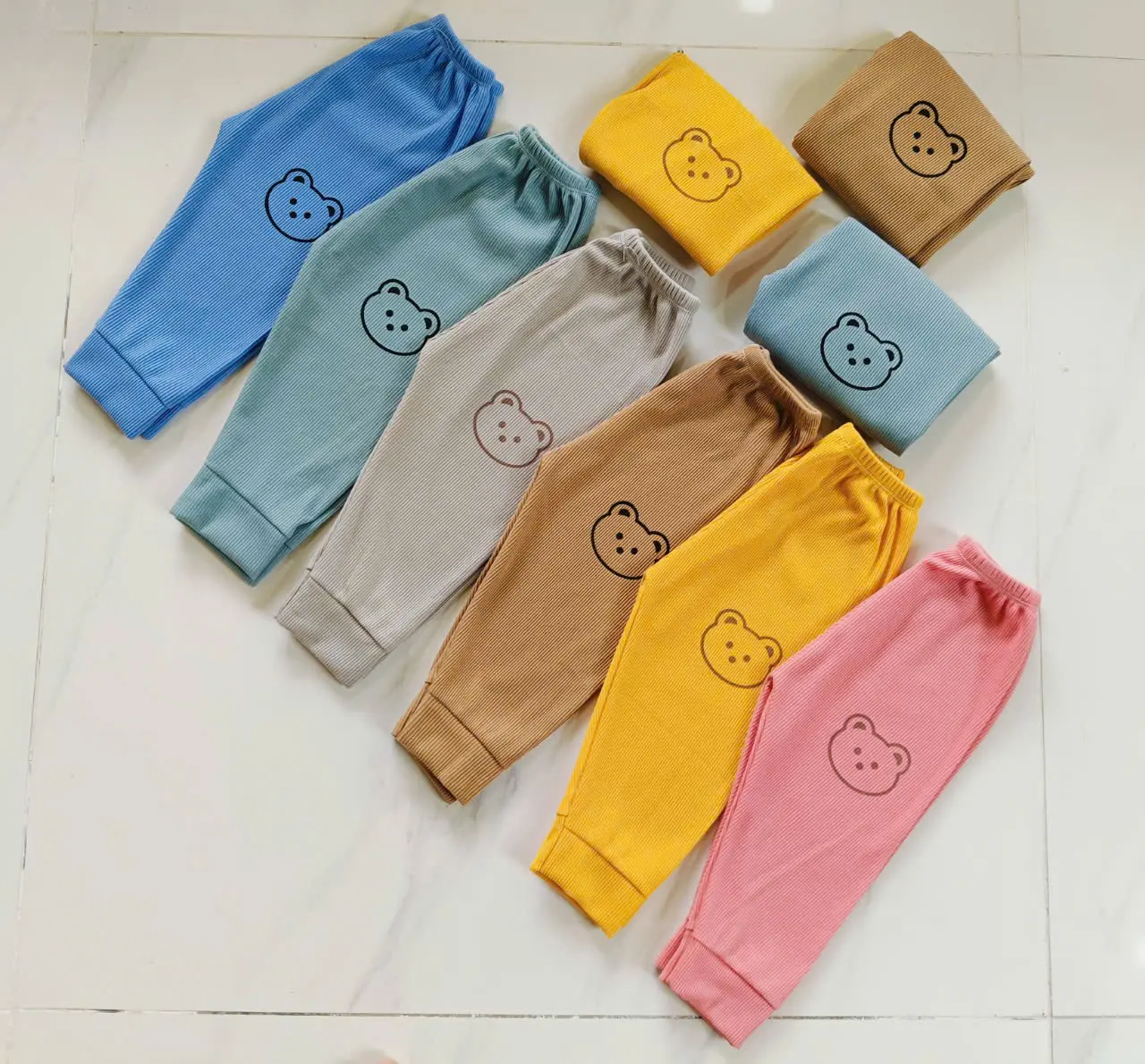 Combo 10 Quần Dài Thun Gân Tăm  Mặc Ấm cho bé trai, bé gáI từ 3-19kg (từ 0-5 tuổi) #BabySoc.#quanamchobe quần  rời